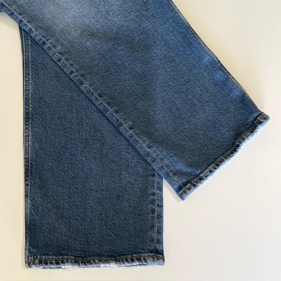 Agolde Kye Mid Rise Straight Crop Jean Distressed Stretch Denim Notion Wash 33 - Picture 15 of 16